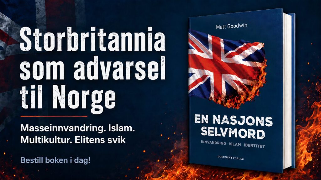Documents originale bokannonse for En nasjons selvmord av Matt Goodwin.